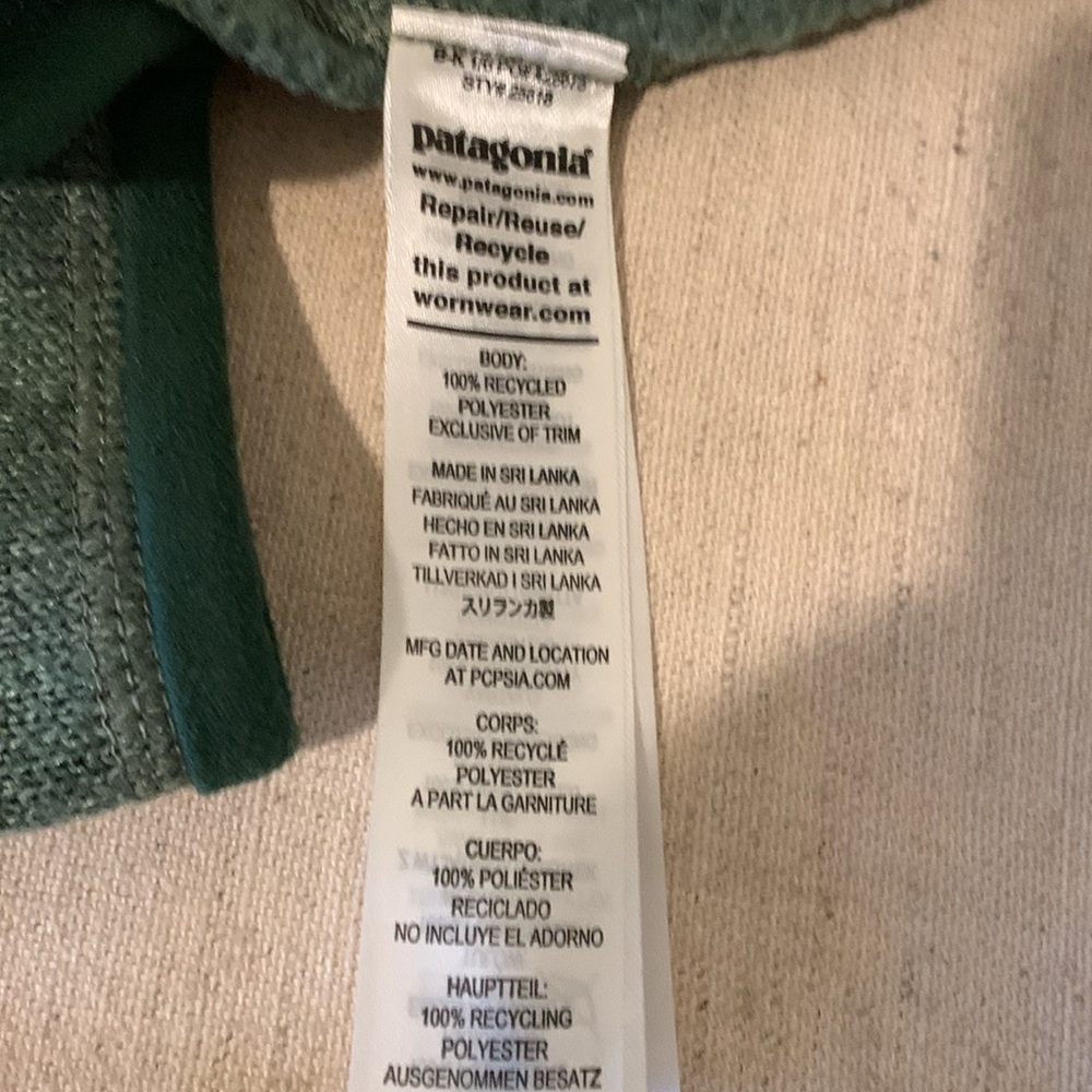 Patagonia Fleece 1/4 zip pullover sweatshirt. green. M - Picture 6 of 8